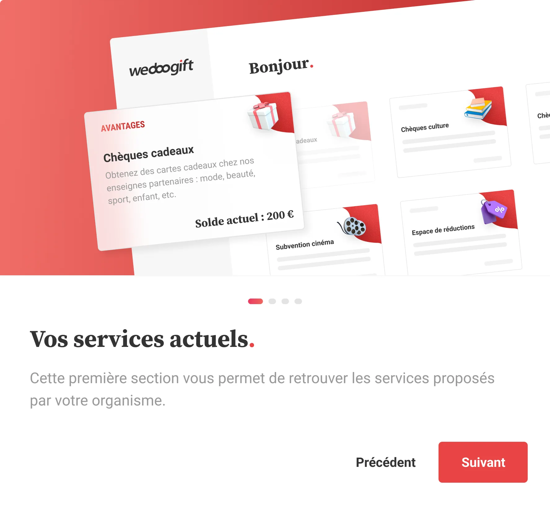 Onboarding de l'espace avantages sur desktop